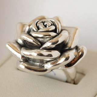 Large Flower Rose .925 Sterling Silver Ring Sz 8.5  