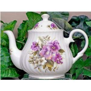  Pansy Bone China Teapot   6 Cups