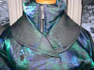   Insulated Metallic Blue Green Ski Jacket Coat Parka Petite 4 Small