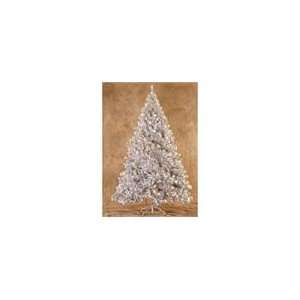  6.5 Pre Lit Silver Laser Tinsel Artificial Christmas Tree 
