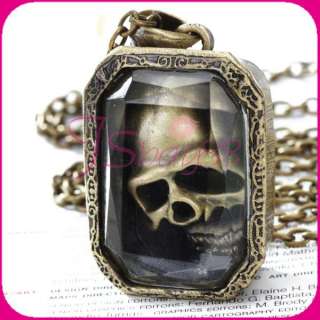 Magic Wizard Moveable Skull Case Pendant Necklace Chain  