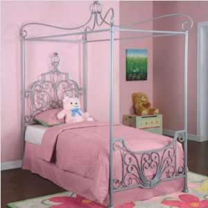  Bundle 22 Princess Rebecca Twin Size Canopy Bed in Sparkle 