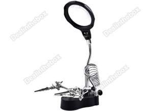   Helping Hand LED Magnifying Soldering IRON STAND Lens Magnifier  