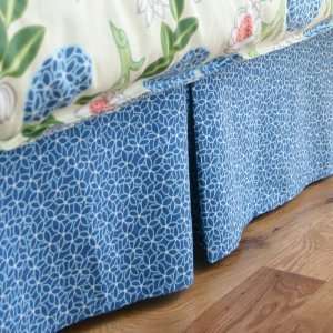    AMY BUTLER Blue KYOTO Organic QUEEN SMART BEDSKIRT