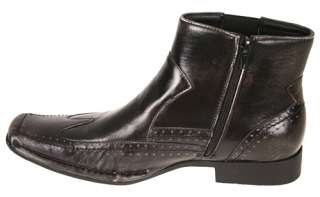 Steve Madden Mens Boots Staff Black Distressed Leather Size 8 M  