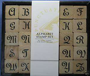 Barnes and Noble Script Alphabet Stamp Set Ink Pad (2)  