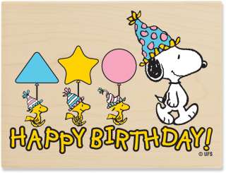   Birthday Peanuts Mounted Rubber Stamp 2.625X3.625 PEUR 1006  