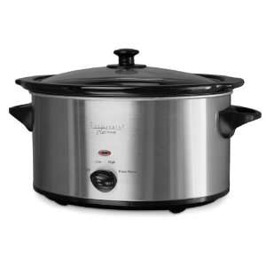  4 Qt. Oval Slow Cooker Stainless Steel