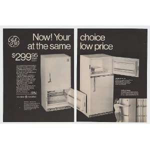  1967 GE General Electric Refrigerators 2 Page Print Ad 