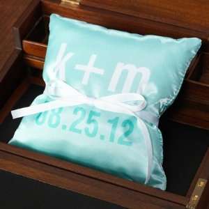    Moderna   Teal Personalized Ring Pillow Pillows