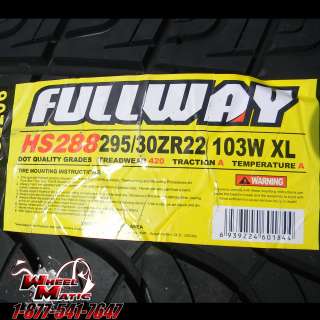 NEW SET OF 4 TIRES 295/30R22 FULLWAY HS288 295/30R22 29  