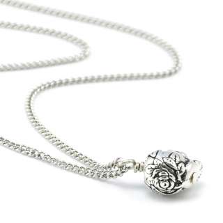 Silver SKULL & Rose Head Single Charm Necklace,SO CUTE  