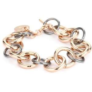    1AR by UnoAerre 18k Rose Gold Plated Link Bracelet Jewelry