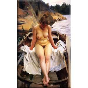  In Werners Rowing Boat 18x30 Streched Canvas Art by Zorn 