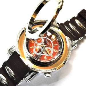 NEW ICED MENS TECHNO KING WATCHES BROWN FACE w BROWN BAND #05BB  