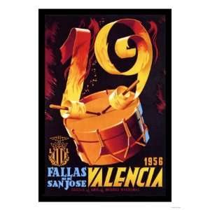  Fallas de San Jose Valencia Giclee Poster Print, 24x32 