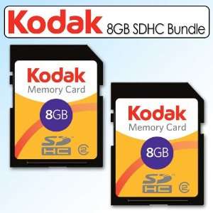  Kodak 8GB SDHC Class 2 Flash Memory Card Bundle of 2 