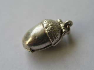   UK STERLING SILVER ENAMEL ACORN CHARM OPENS TO SQUIRREL ~ Adorable
