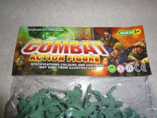   80 Green Plastic Combat Action Figures 2 Bulk Army Men Toy Soldiers