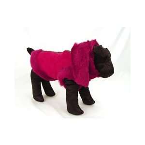 Fashionable Fuchsia Shearling Scarf Dog Jacket by Donald Pliner (Small 
