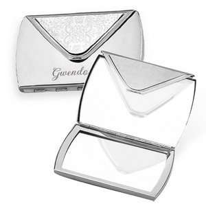  Envelope Shape Purse Mirror in Silver Beauty