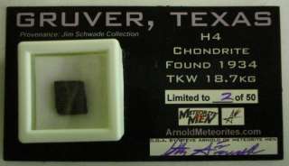 Gruver, TX H4 Meteorite Magnet, Schwade Coll.  