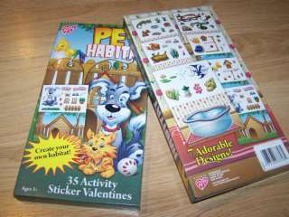 Pet Habitat Activity Sticker Valentines Day Cards Dog N  