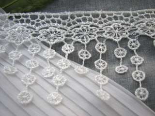   victorian fringe style Venise Lace Trim in white. it measured about 3