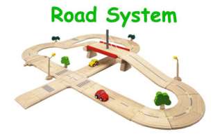 Plan Toys ECO TOWN Road & Rail Pretend Play Set with Mat Plan City 
