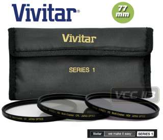 VIVITAR FILTERS 77MM UV+CPL Polarizer+ND8 FUNDAMENTAL Neutral Density 