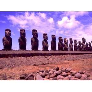  Moai Statues, Tapati Festival, Ahu Tongariki Platform 