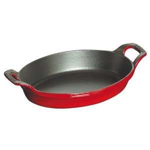 Staub Oval Roasting Dish, 9 3/8 Inch, Pimento Red Kitchen 