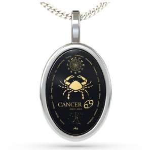 Sterling Silver Cancer Pendant this Zodiac Necklace has Inscriptions 