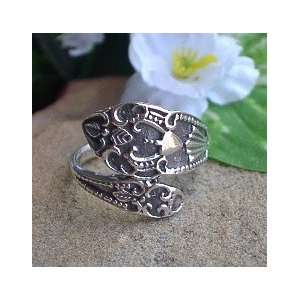  Sterling Silver Ornate Spoon Ring Size 6.5(Size 6,7,9 