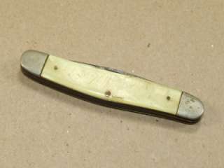 Vintage Camillus NY 2 Blade Pocket Knife MOP Handle *  