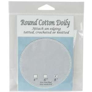  Cotton Doily Straight Edge 8 Round White 