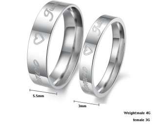   Steel Romeo Juliet Rings Couple Wedding Bands Many Sizes Gifts  