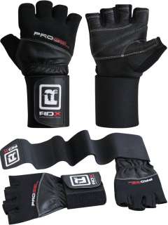 RDX Pro Lift Weight lifting body building gloves Gym L  