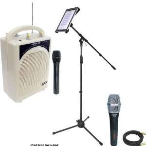  Pyle Speaker, Mic, Cable and Stand Package   PWMA100 