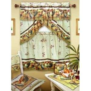  Coc a Doodle Kitchen Curtain Set