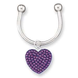  Purple Swarovski Crystal Key Ring Jewelry