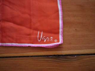Vtg 60s VERA Mod Pink Brown Red Stripe Silk Scarf  