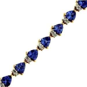   14k Yellow Gold 5.96 Ct Tanzanite & 0.62 Ct Diamond Bracelet Jewelry