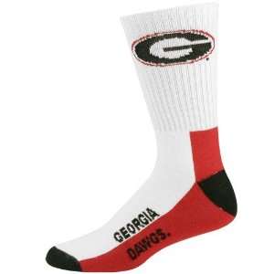  NCAA Georgia Bulldogs Tri Color Team Logo Tall Socks 