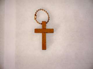 WOODEN CROSS KEY CHAIN AWESOME ITEM FOR ANY AGE NEW  