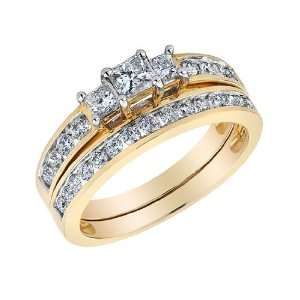  Princess Cut Three Stone Diamond Engagement Ring & Wedding 