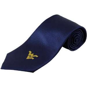  NCAA West Virginia Mountaineers Navy Blue Woven Silk Tie 