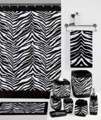 Safari Black & White Zebra Print Bath Accessories Bathroom Collection 
