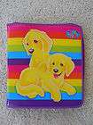   Binder Puppy Dog Casey W/ 3 Folders Striped Stripes Rainbow Zipper