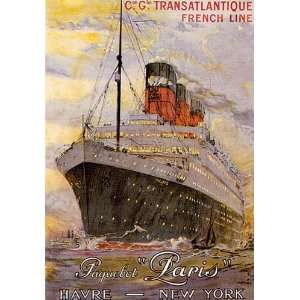 York Ocean Transatlantic Steamers Sailboat Steamboat Boat Ship Travel 